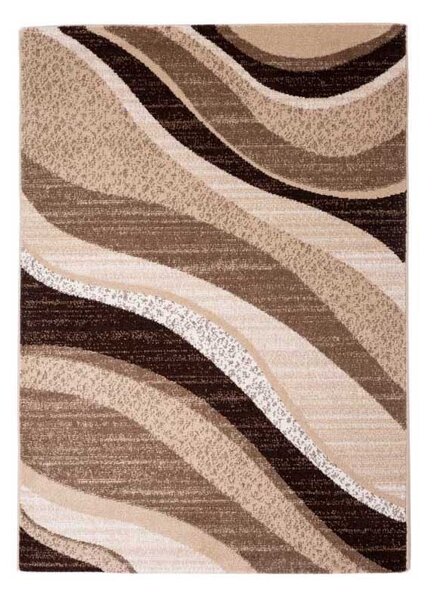 Madrid C191B_FMA67 karamell modern hullám mintás szőnyeg 80x150 cm