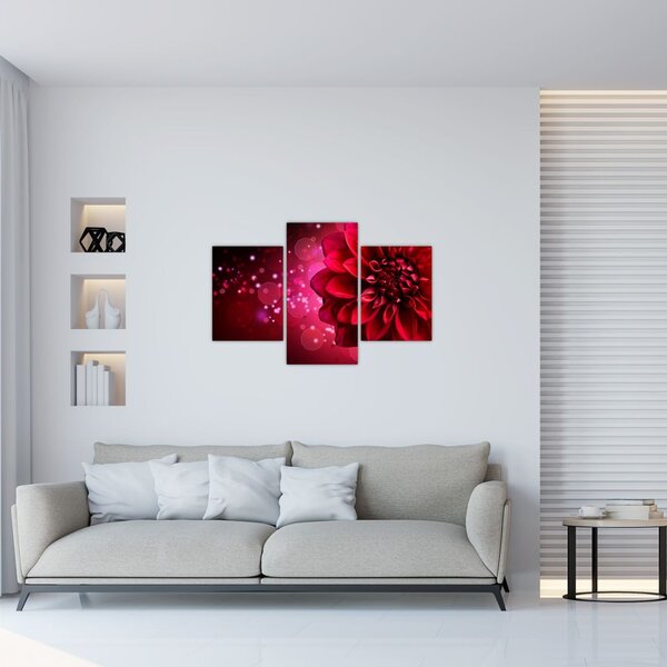 Piros virágok képe (90x60 cm)