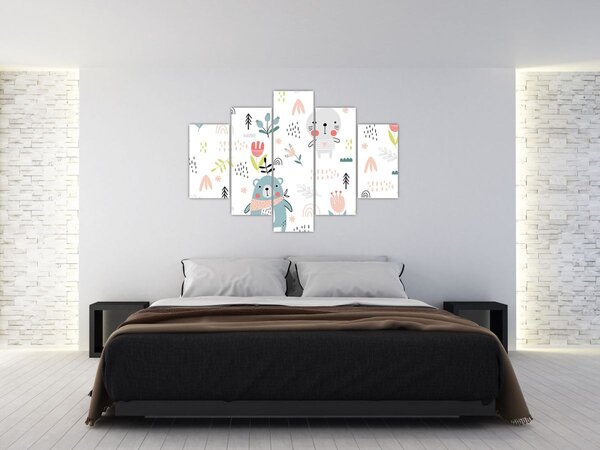 Kép - Állatok a réten (150x105 cm)