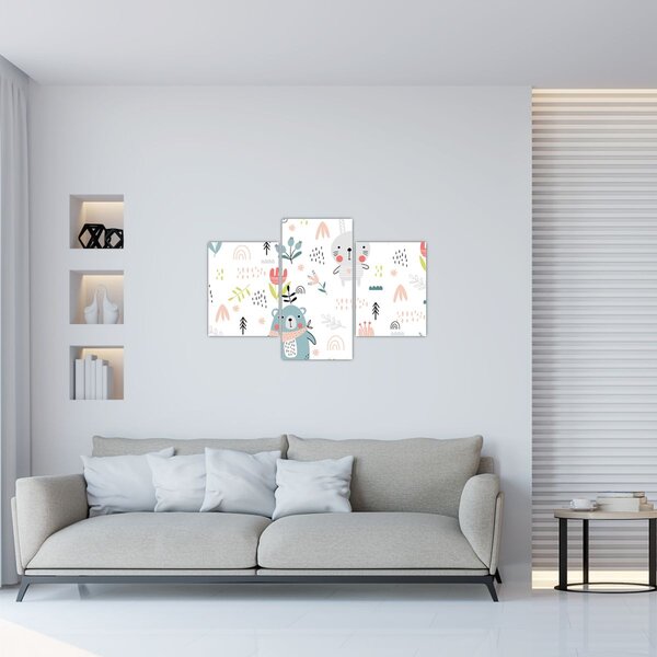Kép - Állatok a réten (90x60 cm)