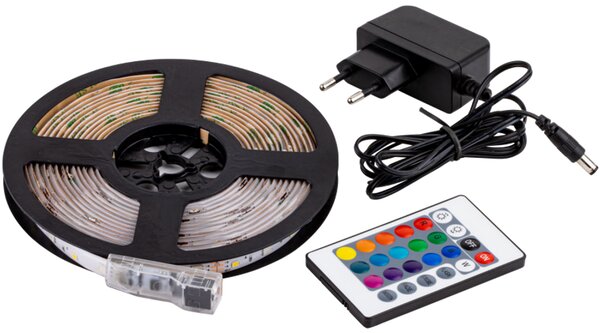 LED szalag szet, kültéri 220-240V, 50Hz, 83lm/W, 4.8W/m,400lm/m W=10m, 2m, RGBW, IP44