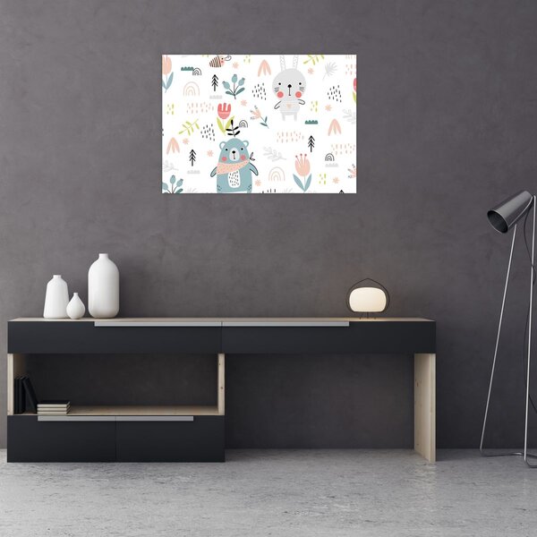 Kép - Állatok a réten (70x50 cm)