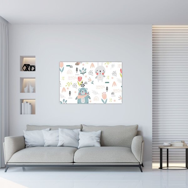 Kép - Állatok a réten (90x60 cm)
