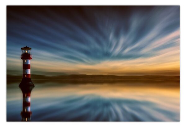 Világítótorony a tengeren (90x60 cm)