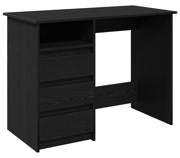 Fekete szerelt fa íróasztal 102x50x75 cm
