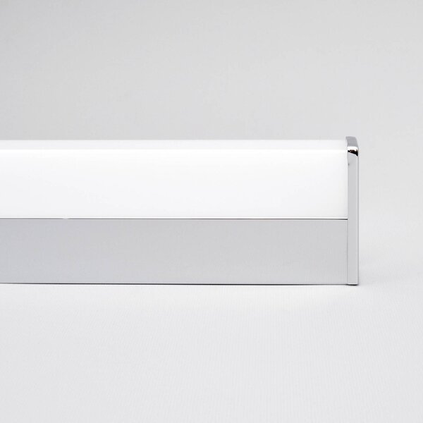 Lindby LED fali lámpa Philippa, szögletes, 59 cm, króm, IP44, Króm / ezüst, Fürdőszoba, fém, Modern