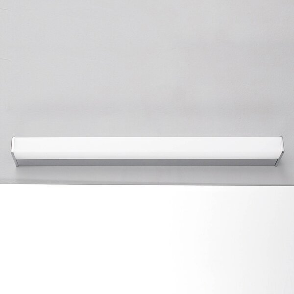 Lindby LED fali lámpa Philippa, szögletes, 59 cm, króm, IP44, Króm / ezüst, Fürdőszoba, fém, Modern