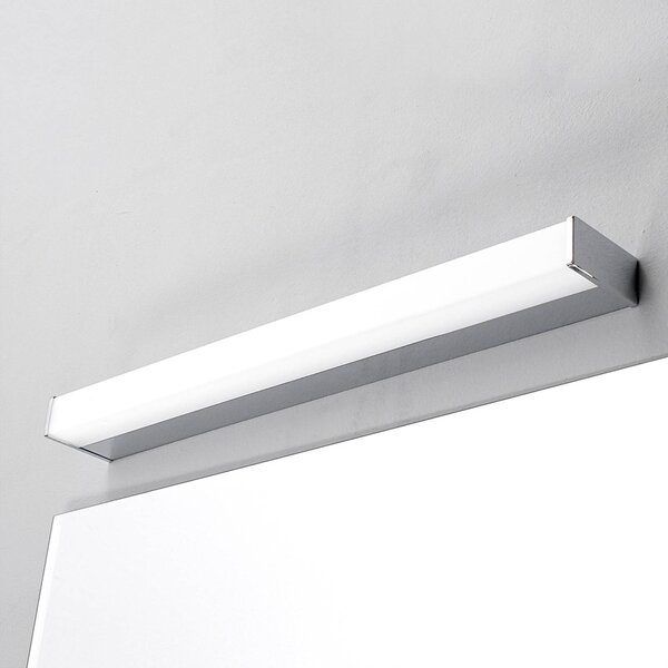 Lindby LED fali lámpa Philippa, szögletes, 59 cm, króm, IP44, Króm / ezüst, Fürdőszoba, fém, Modern