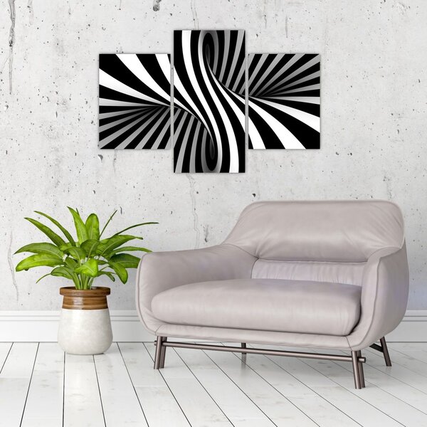 Absztrakt kép zebra csíkokkal (90x60 cm)
