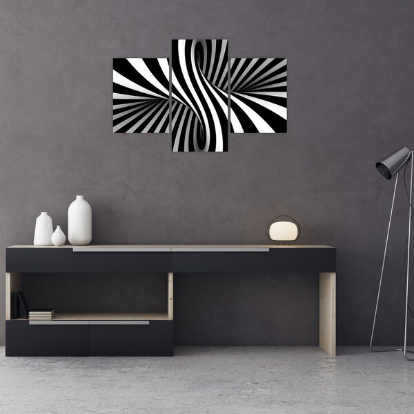 Absztrakt kép zebra csíkokkal (90x60 cm)