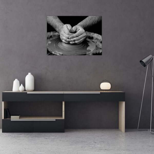 Fekete-fehér kép - kerámia gyártás (70x50 cm)