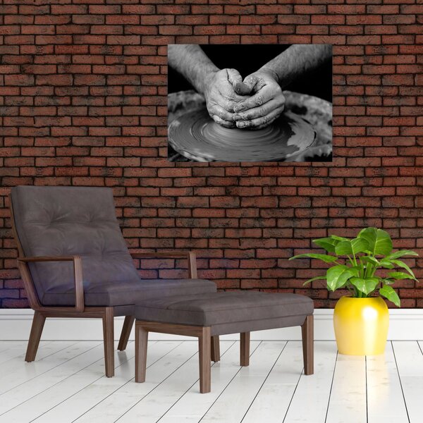 Fekete-fehér kép - kerámia gyártás (70x50 cm)