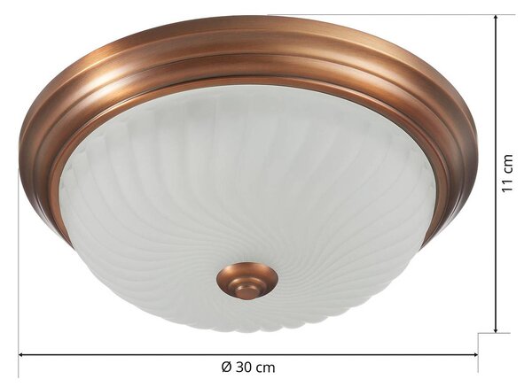 Steinhauer Klasszikus mennyezeti lámpa Calla, dimmelhető, Bronz / antik sárgaréz, Nappali / Étkező, fém, Antik