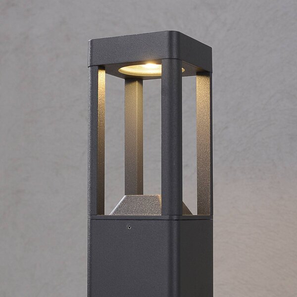Lucande LED-es útvilágító lámpa Bernd, 60 cm, antracit, alumínium, Fekete, Alumínium, Modern