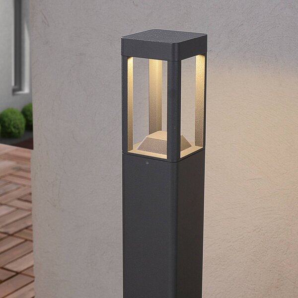Lucande LED-es útvilágító lámpa Bernd, 60 cm, antracit, alumínium, Fekete, Alumínium, Modern