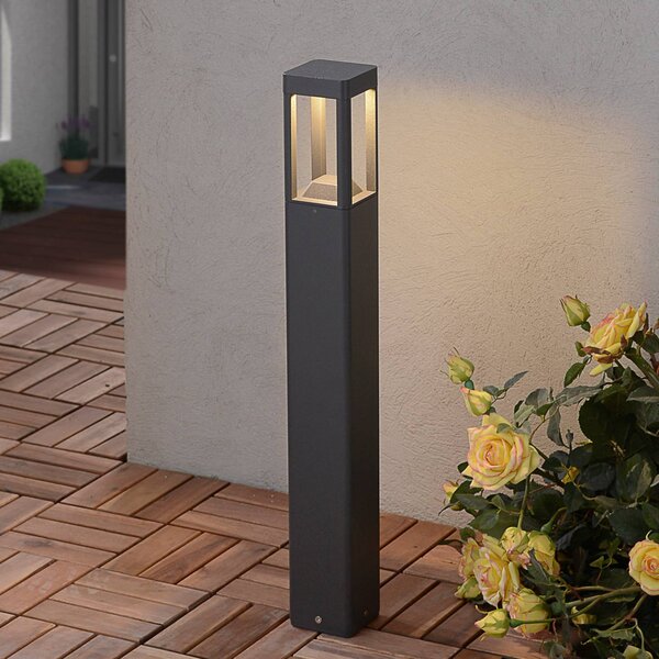 Lucande LED-es útvilágító lámpa Bernd, 60 cm, antracit, alumínium, Fekete, Alumínium, Modern