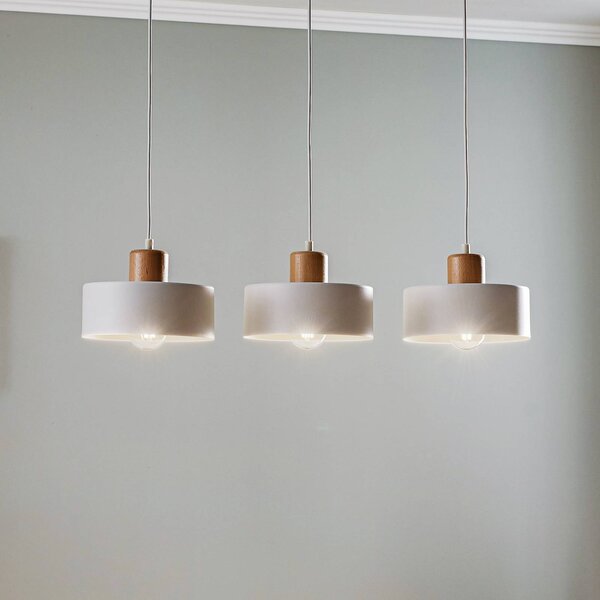 EMIBIG LIGHTING Tako függő világítás, 3 izzós, fehér, dimmelhető, Fehér / opál, Nappali / Étkező, fém, Modern