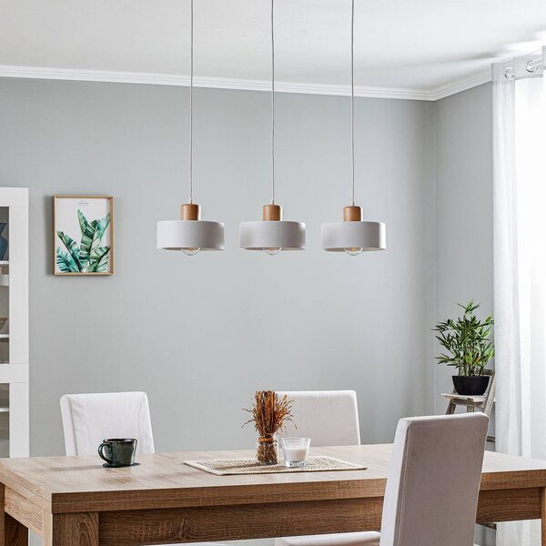 EMIBIG LIGHTING Tako függő világítás, 3 izzós, fehér, dimmelhető, Fehér / opál, Nappali / Étkező, fém, Modern
