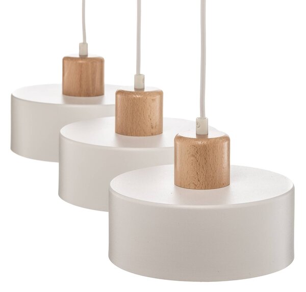 EMIBIG LIGHTING Tako függő világítás, 3 izzós, fehér, dimmelhető, Fehér / opál, Nappali / Étkező, fém, Modern