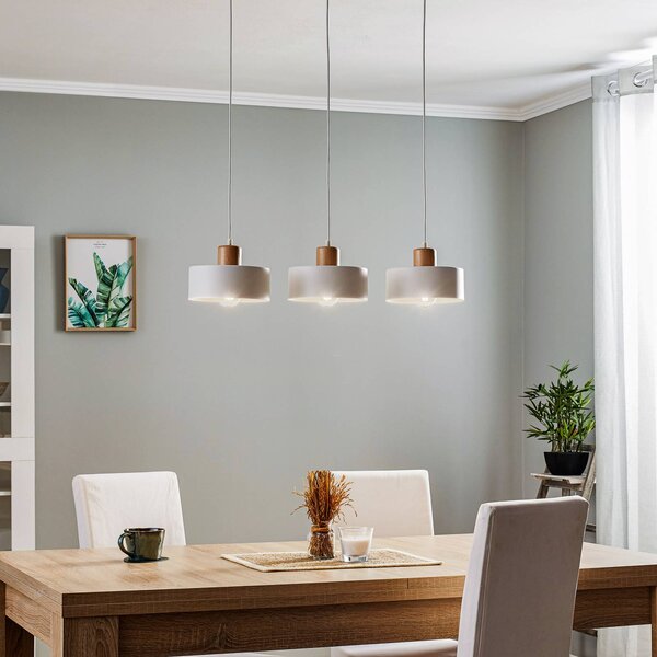 EMIBIG LIGHTING Tako függő világítás, 3 izzós, fehér, dimmelhető, Fehér / opál, Nappali / Étkező, fém, Modern