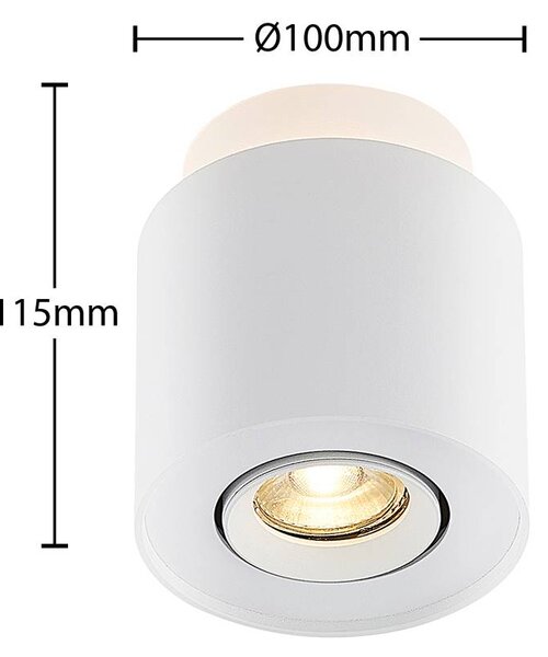 Arcchio mennyezeti lámpa Walisa, Ø 10 cm, fehér, fém, GU10, dimmelhető, Fehér / opál, Nappali / Étkező, Alumínium, Modern