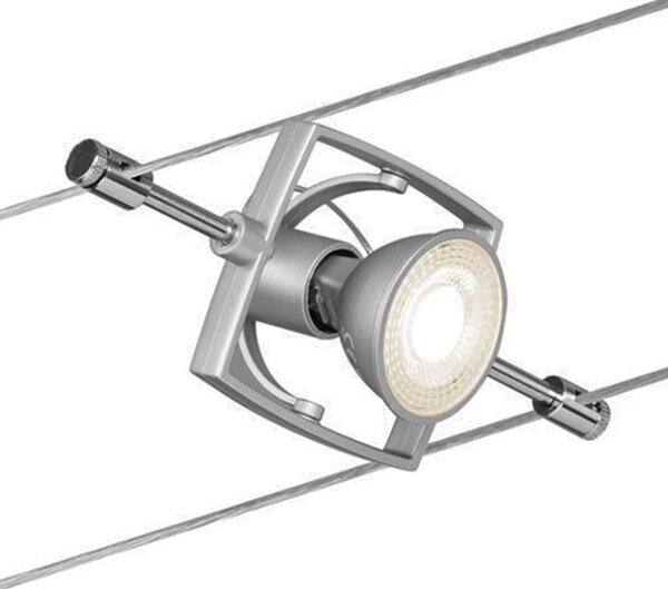 Paulmann Wire Mac II kábelrendszer 7 izzós, króm, Alu / szürke / cink, Folyosó, fém, Modern