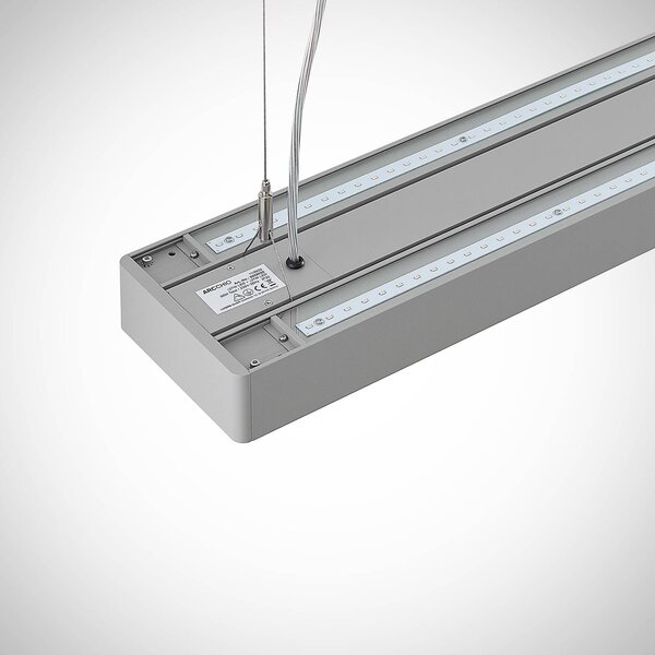 Arcchio Susi LED irodai függesztéklámpa, ezüst, 120 cm, 4000K, DALI, dimmelhető, Alu / szürke / cink, Dolgozószoba / Iroda, Alumínium, Modern