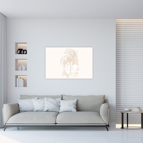 Kép - Line art monstera N⁰1 (90x60 cm)
