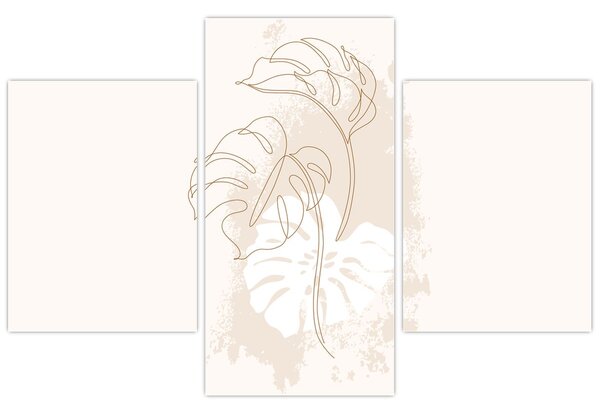 Kép - Line art monstera N⁰1 (90x60 cm)
