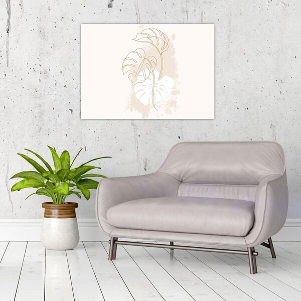 Kép - Line art monstera N⁰1 (70x50 cm)