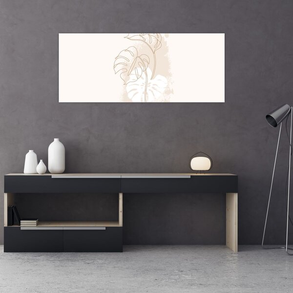 Kép - Line art monstera N⁰1 (120x50 cm)