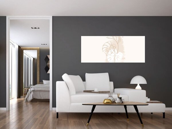 Kép - Line art monstera N⁰1 (120x50 cm)
