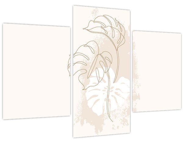 Kép - Line art monstera N⁰1 (90x60 cm)