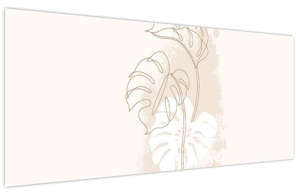 Kép - Line art monstera N⁰1 (120x50 cm)