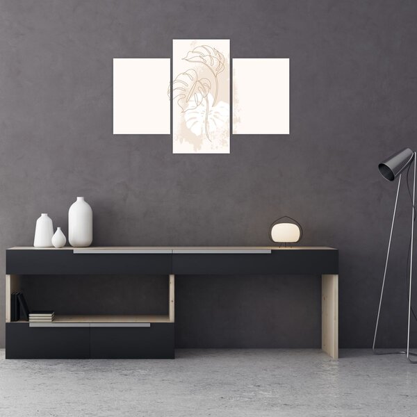 Kép - Line art monstera N⁰1 (90x60 cm)