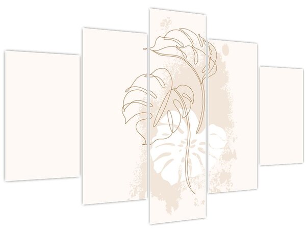 Kép - Line art monstera N⁰1 (150x105 cm)