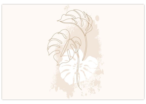 Kép - Line art monstera N⁰1 (90x60 cm)