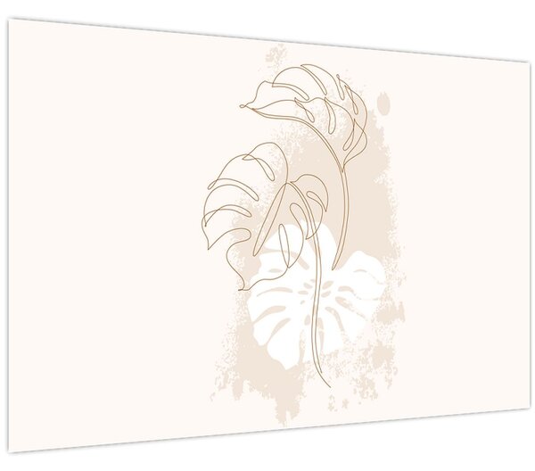 Kép - Line art monstera N⁰1 (90x60 cm)