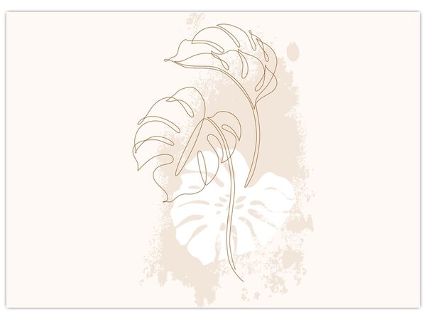 Kép - Line art monstera N⁰1 (70x50 cm)