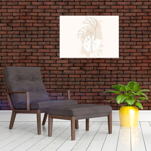 Kép - Line art monstera N⁰1 (70x50 cm)