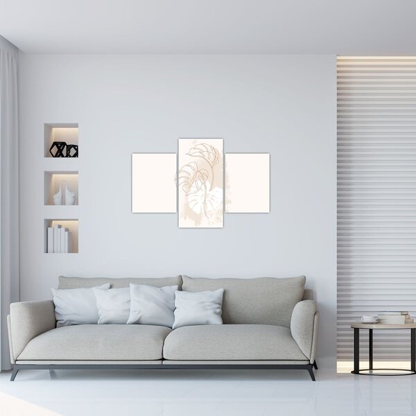 Kép - Line art monstera N⁰1 (90x60 cm)