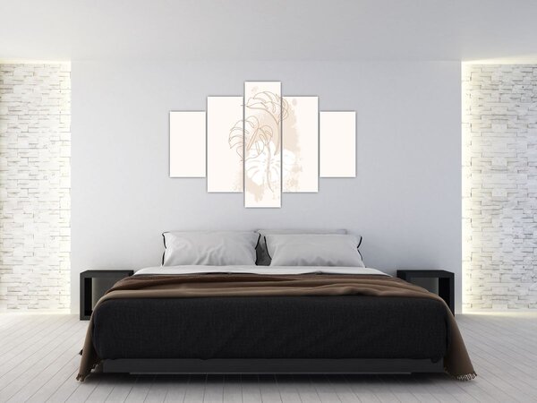 Kép - Line art monstera N⁰1 (150x105 cm)