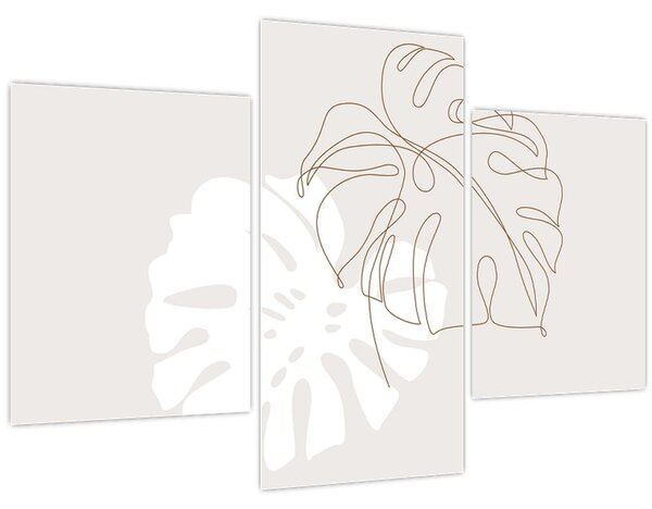 Kép - Line art monstera N⁰2 (90x60 cm)