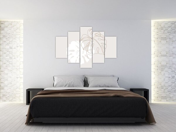 Kép - Line art monstera N⁰2 (150x105 cm)