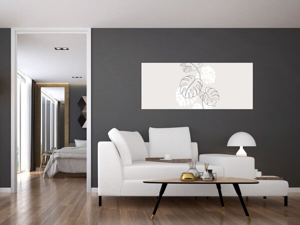 Kép - Vonalkép monstera N⁰3 (120x50 cm)