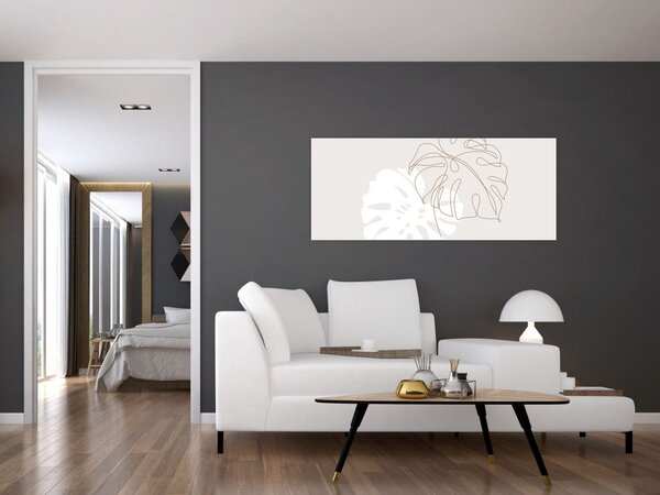 Kép - Line art monstera N⁰2 (120x50 cm)