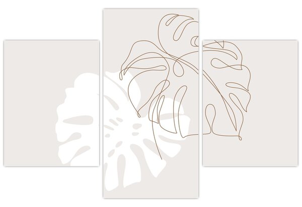 Kép - Line art monstera N⁰2 (90x60 cm)