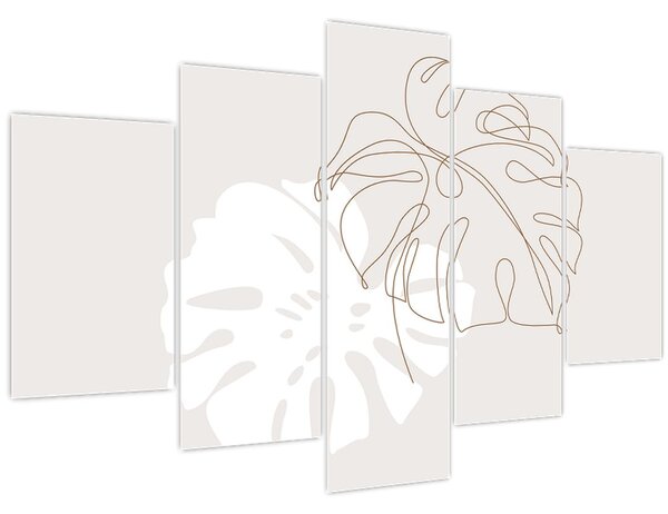 Kép - Line art monstera N⁰2 (150x105 cm)