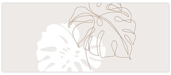Kép - Line art monstera N⁰2 (120x50 cm)