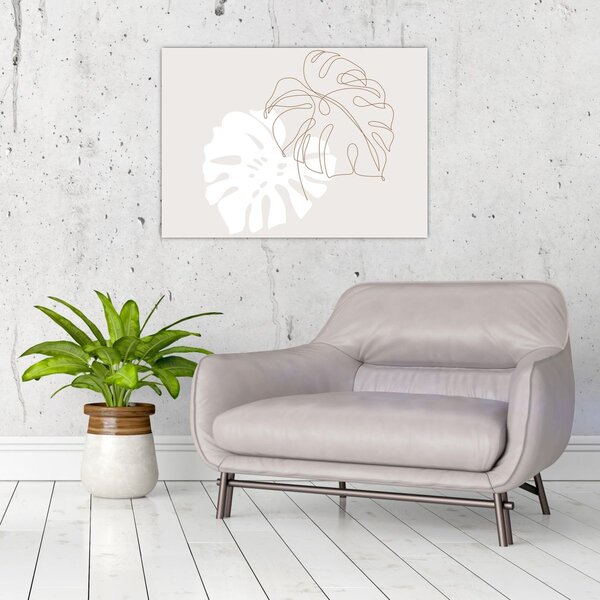 Kép - Line art monstera N⁰2 (70x50 cm)